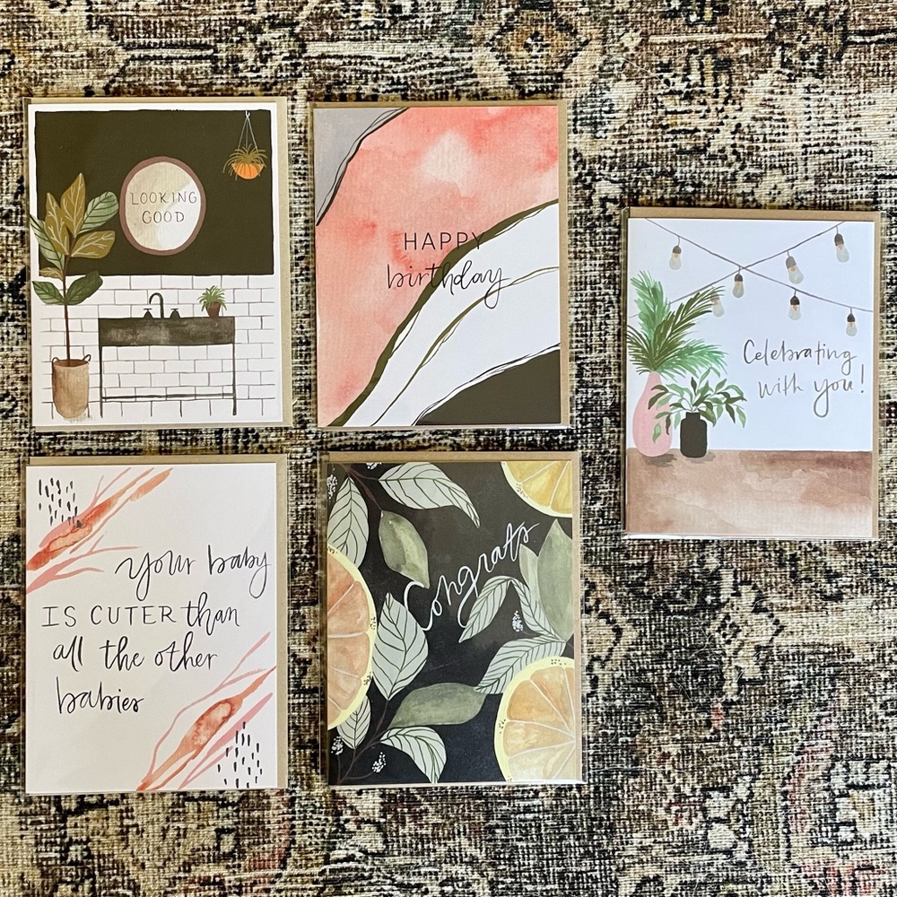 Lot of 5 Pen + Pillar Greeting Cards